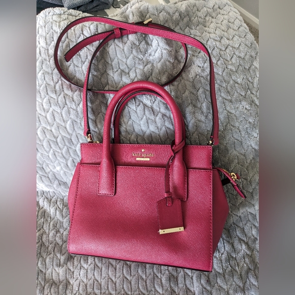 Kate Spade NWOT Cameron Street Cranberry Saffiano Leather Mini Satchel - Picture 1 of 9
